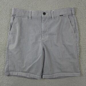 Hurley Shorts Mens 32 Blue White Pinstripe Nike Dri Fit Chino Golf Outdoors 8"